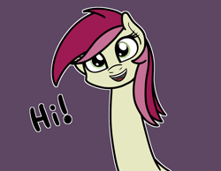 Size: 2048x1591 | Tagged: safe, artist:ewoudcponies, roseluck, earth pony, pony, g4, female, long neck, purple background, simple background, solo