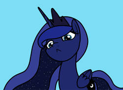 Size: 2048x1493 | Tagged: safe, artist:ewoudcponies, princess luna, alicorn, pony, g4, blue background, female, simple background, solo