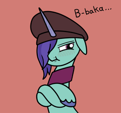 Size: 2048x1912 | Tagged: safe, artist:ewoudcponies, onyx, pony, unicorn, g5, baka, blushing, female, horn, solo, tsundere