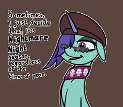 Size: 2048x1797 | Tagged: safe, artist:ewoudcponies, onyx, pony, unicorn, g5, female, hat, horn, nightmare night, solo