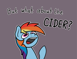 Size: 2048x1559 | Tagged: safe, artist:ewoudcponies, rainbow dash, pegasus, pony, g4, cider, female, gray background, simple background, solo, that pony sure does love cider