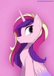 Size: 2480x3508 | Tagged: safe, artist:tempestshine, princess cadance, alicorn, pony, g4, female, folded wings, horn, solo, wings