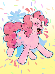 Size: 1536x2048 | Tagged: safe, artist:catsming, pinkie pie, earth pony, pony, g4, blushing, female, fireworks, solo