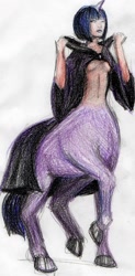 Size: 941x1920 | Tagged: safe, artist:growler steel, twilight sparkle, centaur, unicorn, g4, centaur twilight, centaurified, cloak, clothes, female, horn, species swap