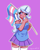 Size: 2400x3000 | Tagged: safe, artist:mylittleyuri, trixie, human, g4, :p, clothes, cute, dark skin, diatrixes, elf ears, female, flag, horn, horned humanization, humanized, one eye closed, pride, pride flag, purple background, shirt, simple background, skirt, solo, stockings, thigh highs, tongue out, trans female, trans trixie, transgender, transgender pride flag, wink, zettai ryouiki