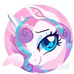 Size: 2048x2048 | Tagged: safe, artist:rottengotika, princess flurry heart, alicorn, pony, g4, bust, commission, female, icon, looking at you, mare, older, older flurry heart, simple background, smiling, smiling at you, solo, transparent background, ych result