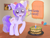 Size: 2160x1660 | Tagged: safe, artist:mellow91, artist:wojtek-ツ, oc, oc only, oc:glass sight, oc:mellow rhythm, pegasus, pony, unicorn, balloon, beard, blushing, cake, candle, couple, cute, duo, eye clipping through hair, facial hair, female, framed picture, gift art, glasses, happy birthday, heart, high res, horn, living room, looking at you, love, male, mare, name tag, oc x oc, ocbetes, offscreen character, open mouth, pov, present, shipping, smiling, smiling at you, solo, stallion, sunlight, teeth, window, wingding eyes