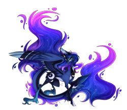 Size: 4031x3510 | Tagged: safe, artist:darkjillmlp123, princess luna, alicorn, pony, g4, alternate design, female, fetlock tuft, lidded eyes, looking at you, mare, partially open wings, raised hoof, raised leg, simple background, solo, transparent background, wings