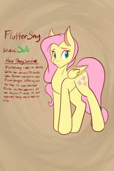 Size: 1365x2048 | Tagged: safe, artist:mscolorsplash, fluttershy, pegasus, pony, g4, abstract background, colored pupils, eyebrows, female, folded wings, mare, small wings, solo, sternocleidomastoid, text, wings