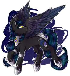 Size: 5284x5753 | Tagged: safe, artist:wallvie, oc, oc only, alicorn, pony, alicorn oc, colored, concave belly, horn, male, male alicorn, male alicorn oc, shading, simple background, slender, solo, spread wings, stallion, starry wings, thin, transparent background, wings