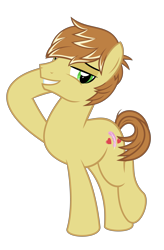 Size: 4702x7160 | Tagged: safe, artist:kuren247, feather bangs, earth pony, pony, g4, absurd resolution, male, pose, raised leg, simple background, smiling, solo, stallion, transparent background, vector