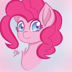 Size: 2048x2048 | Tagged: safe, artist:jummodos, pinkie pie, earth pony, g4, bust, female, gradient background, solo