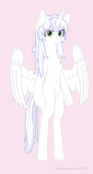 Size: 1600x3000 | Tagged: safe, artist:cassandra211190, oc, oc:κασσάνδρα, alicorn, pony, alicorn oc, belly, belly button, bipedal, chest fluff, female, horn, mare, wings