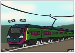 Size: 2283x1614 | Tagged: safe, artist:rex-equinox, part of a set, thorax, changeling, comic:thorax's shocking express, g4, comic, commission, inanimate tf, locomotive, story included, train, trainified, transformation, vehicle