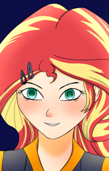 Size: 805x1258 | Tagged: safe, sunset shimmer, equestria girls, g4, bust, female, human coloration, portrait, solo