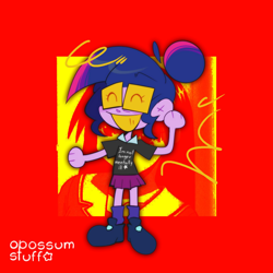 Size: 1500x1500 | Tagged: safe, artist:opossum-stuff, sci-twi, twilight sparkle, equestria girls, g4, female, red background, simple background, solo