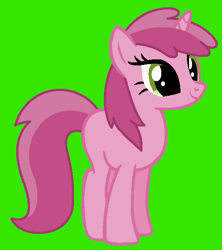 Size: 519x585 | Tagged: safe, artist:frozengembases, artist:maddiewondermanforever36, ruby pinch, pony, unicorn, g4, adult blank flank, alternate universe, background pony, base used, blank flank, cute, female, green background, horn, mare, older, older ruby pinch, pinchybetes, simple background, smiling, solo