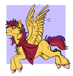 Size: 1446x1499 | Tagged: safe, artist:cactiflowers, oc, oc:redhot, pegasus, pony, male, solo, stallion