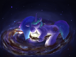 Size: 3000x2250 | Tagged: safe, artist:gosha305, princess celestia, alicorn, pony, g4, alicorn princess, cheek fluff, chest fluff, cute, eyes closed, female, floppy ears, fluffy, folded wings, galaxy, giantess, goddess, high res, horn, lying down, macro, mare, pony bigger than a galaxy, pony bigger than a planet, pony bigger than a solar system, pony bigger than a star, prone, sky, sleeping, smiling, solo, space, stars, tangible heavenly object, uwu, wings