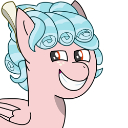 Size: 1500x1500 | Tagged: safe, artist:sleeplesseevee, cozy glow, pegasus, pony, g4, bust, evil smile, female, filly, foal, folded wings, grin, outline, simple background, smiling, solo, transparent background, white outline, wings