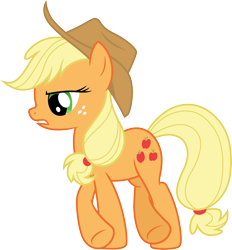 Size: 3000x3230 | Tagged: safe, artist:cloudy glow, applejack, earth pony, pony, fall weather friends, g4, .ai available, applejack's hat, cowboy hat, female, hat, mare, simple background, solo, transparent background, vector