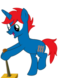 Size: 1536x2048 | Tagged: safe, artist:ry-bluepony1, oc, oc only, oc:train track, pony, unicorn, g4, bipedal, horn, lever, male, open mouth, simple background, solo, stallion, transparent background, unicorn oc