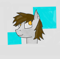 Size: 1485x1463 | Tagged: safe, artist:kokopingas98, oc, oc only, oc:anthon, pegasus, pony, bust, looking away, looking back, male, portrait, simple background, small ears, solo, square