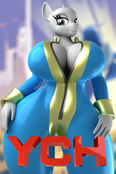 Size: 1000x1500 | Tagged: safe, artist:argos90, anthro, 3d, big breasts, breasts, clothes, commission, huge breasts, uniform, wide hips, wonderbolts uniform, your character here