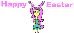 Size: 1909x864 | Tagged: safe, artist:samueljcollins1990, fluttershy, human, equestria girls, g4, bunny ears, cute, easter, female, holiday, solo