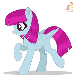 Size: 2500x2500 | Tagged: safe, artist:r4hucksake, oc, oc:orchid mist, pegasus, pony, biography, cute, female, mare, ocbetes, purple eyes, purple mane, simple background, solo, standing on two hooves, transparent background