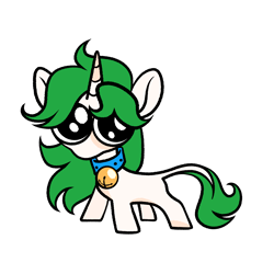 Size: 3000x3000 | Tagged: safe, artist:neonishe, oc, oc only, oc:sugarstar, unicorn, bell, bell collar, collar, horn, leonine tail, simple background, solo, tail, transparent background