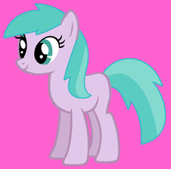 Size: 813x804 | Tagged: safe, artist:frozengembases, artist:maddiewondermanforever36, aura (g4), earth pony, pony, g4, adult blank flank, alternate universe, aurabetes, background pony, base used, blank flank, cute, female, mare, older, older aura (g4), pink background, simple background, smiling, solo