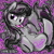 Size: 2000x2000 | Tagged: safe, artist:twentysixthirtyseven, derpibooru exclusive, octavia melody, earth pony, pony, g4, abstract background, bangs, bowtie, chest fluff, colored pinnae, date (time), doodles, eye clipping through hair, eyelashes, female, frown, head down, high res, looking at you, looking back, looking back at you, mare, music notes, narrowed eyes, octavia is not amused, octavia's bowtie, outline, purple eyes, reclining, signature, solo, text, unamused, underhoof