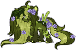 Size: 1136x745 | Tagged: safe, artist:lonecrystalcat, oc, oc only, earth pony, pony, base used, earth pony oc, female, flower, flower in hair, mare, simple background, solo, transparent background, vine