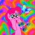 Size: 2000x2000 | Tagged: safe, artist:skythefang, pinkie pie, butterfly, earth pony, g4, drugs, eyestrain warning, female, flower, lisa frank fried, lsd, needs more saturation, solo, starry eyes, wingding eyes