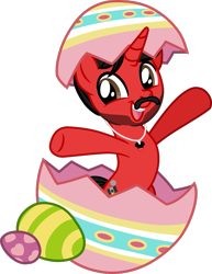 Size: 771x1000 | Tagged: safe, artist:mickey1909, oc, oc only, oc:mickey motion, unicorn, g4, base used, easter, easter egg, holiday, horn, simple background, solo, transparent background