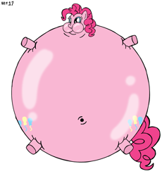 Size: 1493x1620 | Tagged: safe, artist:mario-felix17, pinkie pie, earth pony, g4, female, inflation, simple background, solo, white background