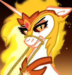 Size: 1687x1758 | Tagged: safe, artist:nootaz, daybreaker, pony, g4, angry, chains, gradient background, solo