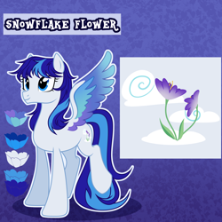 Size: 3000x3000 | Tagged: safe, alternate version, artist:nika-rain, oc, oc:snowflake flower, pegasus, pony, commission, reference, reference sheet, show accurate, solo, vector