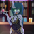 Size: 3583x3583 | Tagged: safe, artist:chubbehbunneh16, oc, oc only, oc:midnight melody, bat pony, anthro, alcohol, beer, champagne glass, clothes, club, dress, ear piercing, eyeshadow, fangs, fishtail dress meme, makeup, meme, piercing, solo