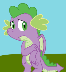 Size: 650x706 | Tagged: safe, artist:cmara, spike, dragon, g4, male, solo, winged spike, wings