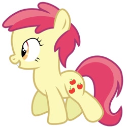 Size: 768x768 | Tagged: artist needed, safe, liberty belle, earth pony, pony, g4, magical mystery cure, apple cutie mark, female, filly, foal, food cutie mark, grining, simple background, smiling, solo, white background
