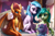 Size: 1152x768 | Tagged: safe, ai assisted, ai content, artist:emptyplotfiller, princess flurry heart, sandbar, silverstream, smolder, alicorn, dragon, pony, fanfic:crossing the trixie bridge:a new life in the crystal empire, g4, dragoness, female, foal