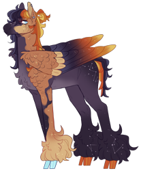 Size: 2124x2570 | Tagged: safe, artist:sleepy-nova, oc, oc only, pegasus, pony, cloven hooves, colored wings, constellation, female, looking at you, mare, multicolored wings, simple background, solo, transparent background, wings