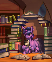 Size: 2089x2500 | Tagged: safe, artist:kirillk, smarty pants, twilight sparkle, pony, unicorn, g4, book, book fort, solo, that pony sure does love books, unicorn twilight