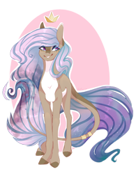 Size: 1280x1642 | Tagged: safe, artist:pixelberrry, oc, oc only, oc:cosmic queen, earth pony, pony, countershading, crown, female, jewelry, mare, regalia, simple background, solo, transparent background