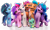 Size: 1202x720 | Tagged: safe, edit, edited screencap, editor:darkmoonanimation, screencap, hitch trailblazer, izzy moonbow, misty brightdawn, pipp petals, sparky sparkeroni, sunny starscout, zipp storm, dragon, earth pony, pegasus, pony, unicorn, g5, my little pony: make your mark, baby, baby dragon, female, horn, male, mane five, mane seven (g5), mane six (g5), mane stripe sunny, mare, not a vector, simple background, stallion, transparent background