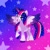 Size: 1280x1280 | Tagged: safe, artist:starlight192004, twilight sparkle, alicorn, pony, g4, female, gradient background, redesign, solo, starry background, twilight sparkle (alicorn)