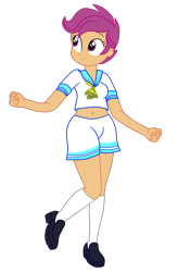 Size: 1900x2695 | Tagged: safe, artist:gmaplay, scootaloo, equestria girls, g4, clothes, female, older, older scootaloo, pretty sailor crew, sailor uniform, simple background, socks, solo, transparent background, uniform