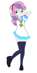 Size: 1900x3717 | Tagged: safe, artist:gmaplay, sweetie belle, equestria girls, g4, clothes, female, older, older sweetie belle, pretty sailor crew, sailor uniform, simple background, socks, solo, stockings, thigh highs, transparent background, uniform